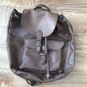 Brown leather backpack